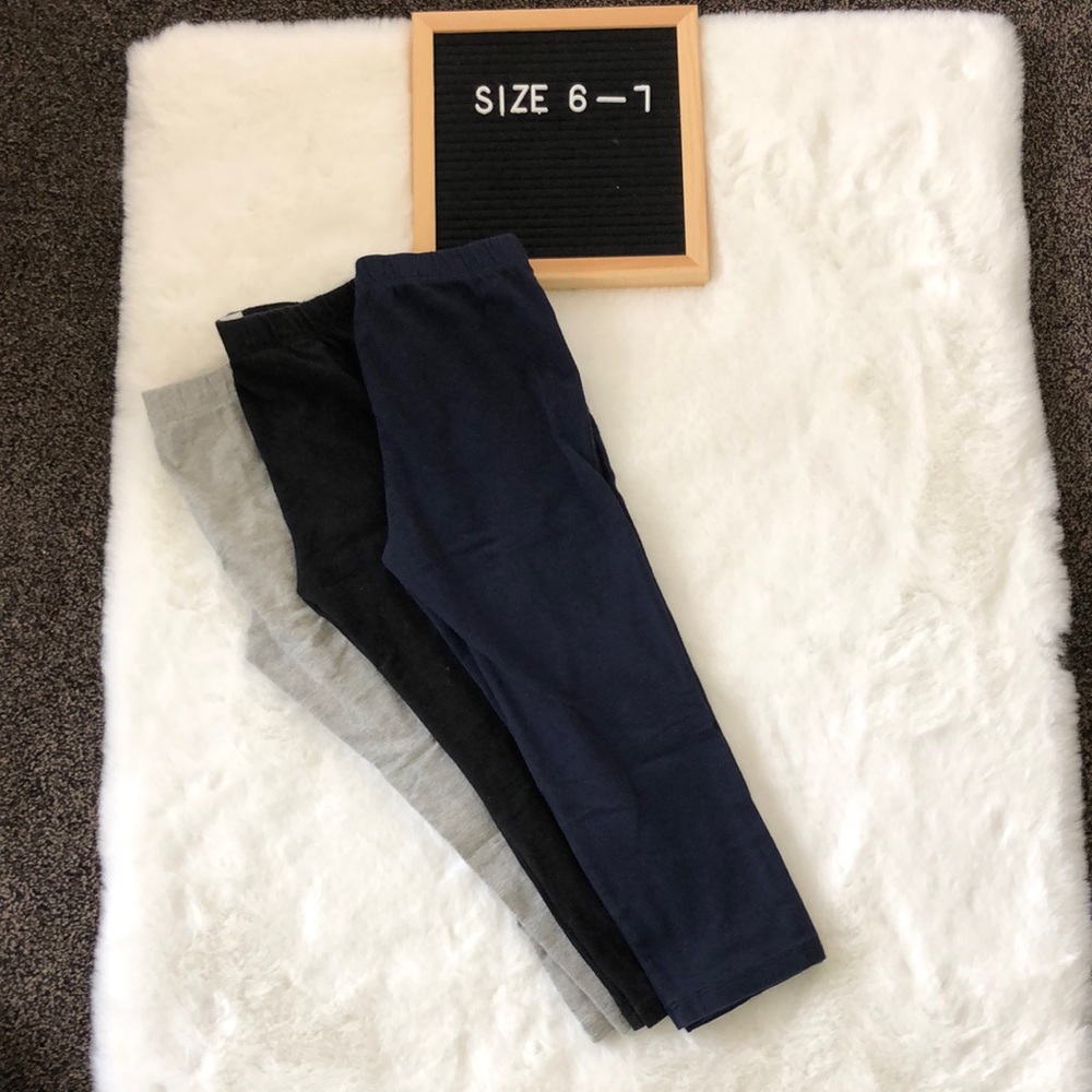 Gap kids girls Capri leggings grey, black, navy size 6/7
